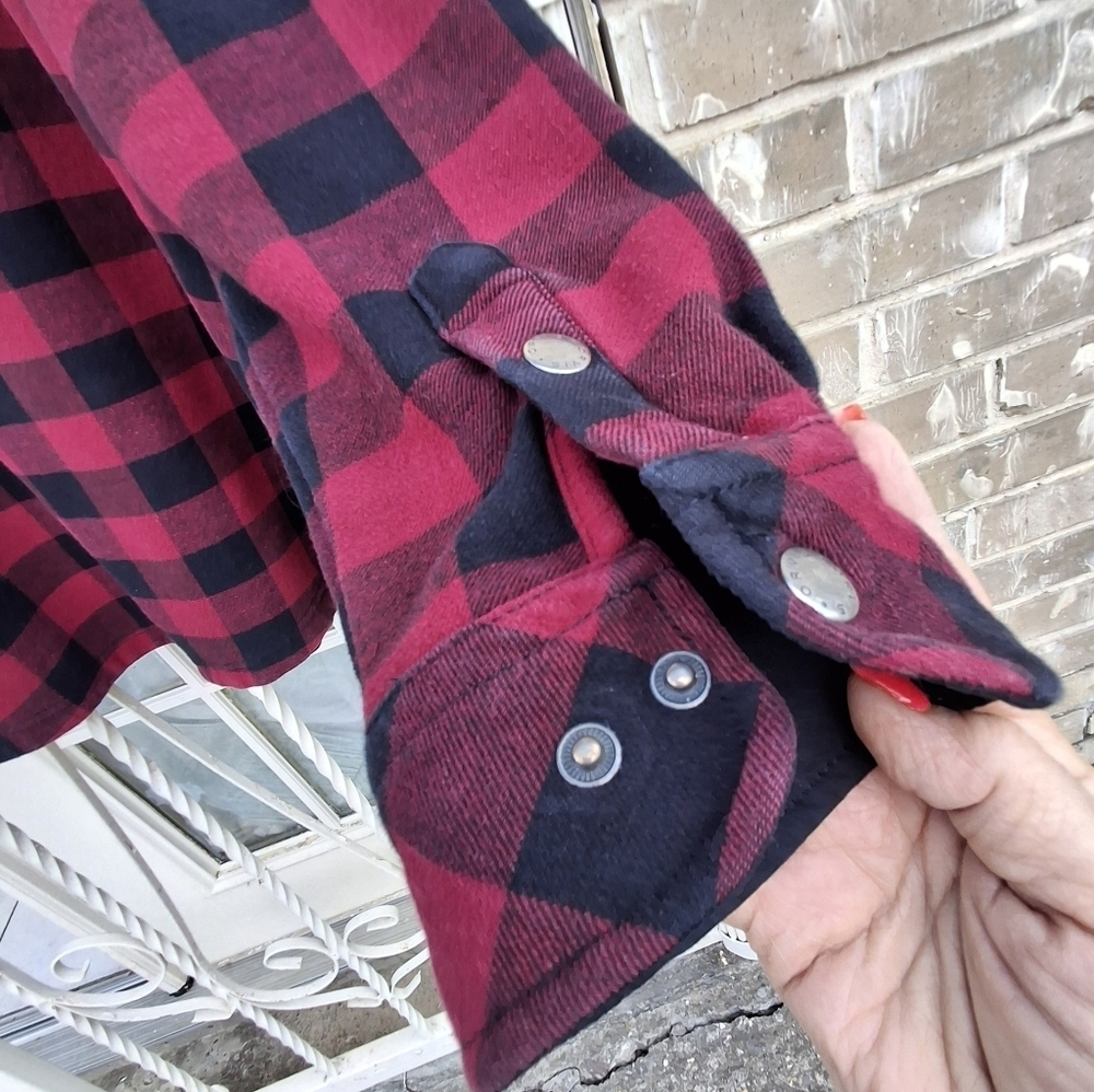 Orvis Fleece Lined Red Buffalo Plaid Flannel Shacket Shirt Jacket Women Size XXL - Picture 11 of 16